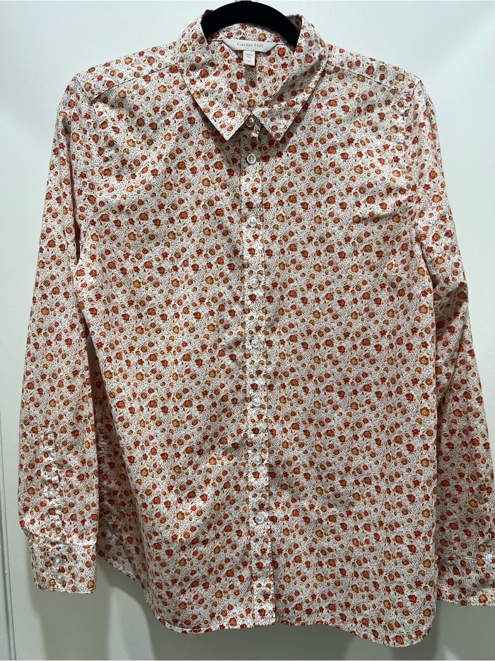 Garnett Hill Floral Print Button-Down